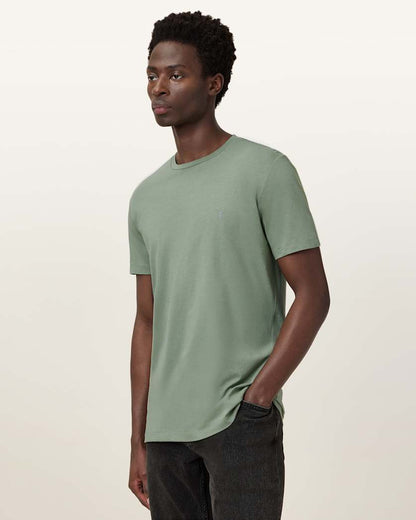 AllSaints Tonic Crew Ramskull T Shirts 3 Pack White/Green/Grey