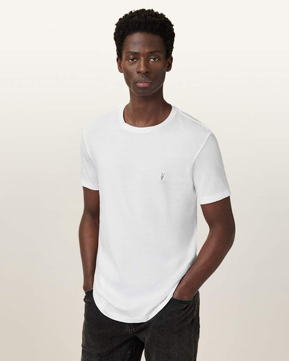 AllSaints Tonic Crew Ramskull T Shirts 3 Pack White/Green/Grey