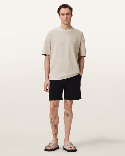 AllSaints Haven Embroidered Logo Oversized T Shirt Dusk White