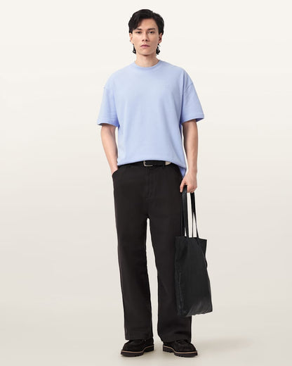 AllSaints Haven Embroidered Logo Oversized T Shirt Dusk White