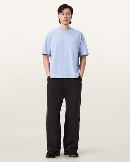 AllSaints Haven Embroidered Logo Oversized T Shirt Dusk White