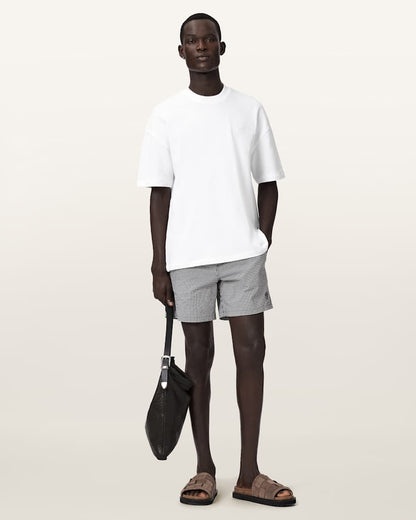 AllSaints Haven Embroidered Logo Oversized T Shirt Dusk White