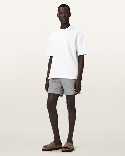 AllSaints Haven Embroidered Logo Oversized T Shirt Dusk White