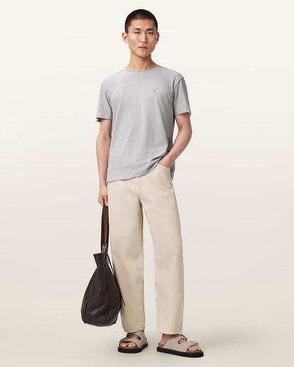AllSaints Flax Short Sleeve Ramskull T Shirt Pebble Grey