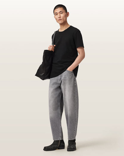 AllSaints Flax Short Sleeve Ramskull T Shirt Pebble Grey