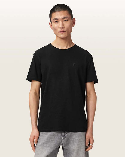 AllSaints Flax Short Sleeve Ramskull T Shirt Pebble Grey