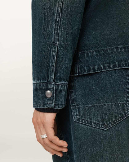 AllSaints Castleford Denim Overshirt Phantom Blue