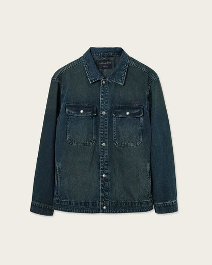 AllSaints Castleford Denim Overshirt Phantom Blue