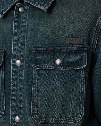 AllSaints Castleford Denim Overshirt Phantom Blue