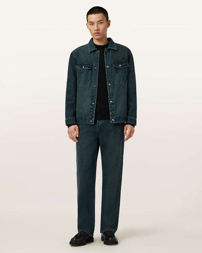 AllSaints Castleford Denim Overshirt Phantom Blue