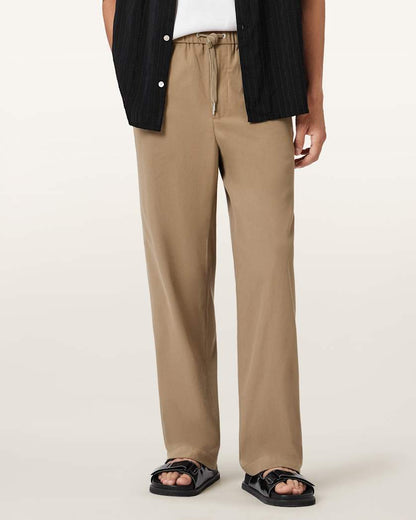 AllSaints Mori Mid Rise Cotton Pants Coal Black