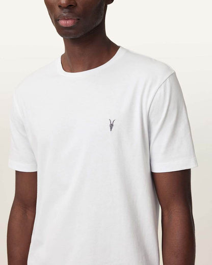 AllSaints Brace Brushed Cotton Crew Neck T Shirt Flint Grey
