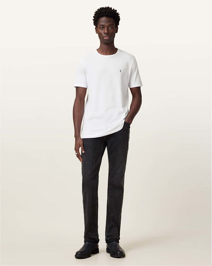 AllSaints Brace Brushed Cotton Crew Neck T Shirt Flint Grey