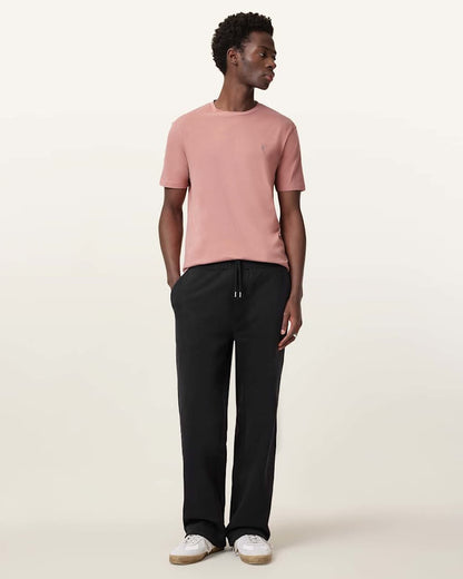 AllSaints Brace Brushed Cotton Crew Neck T Shirt Flint Grey