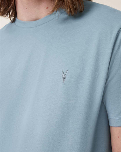 AllSaints Brace Brushed Cotton Crew Neck T Shirt Flint Grey