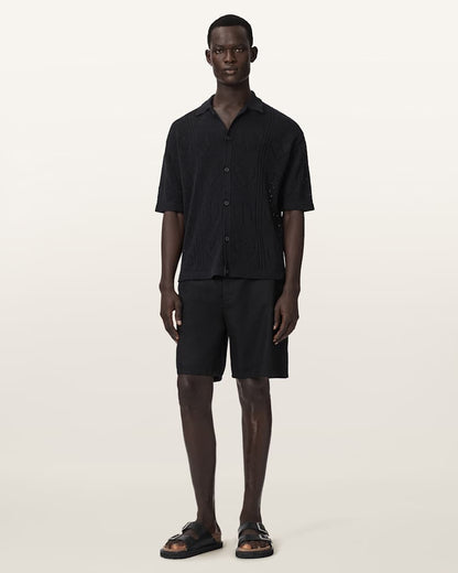 AllSaints Arktx Open Stitch Jacquard Cardigan Black
