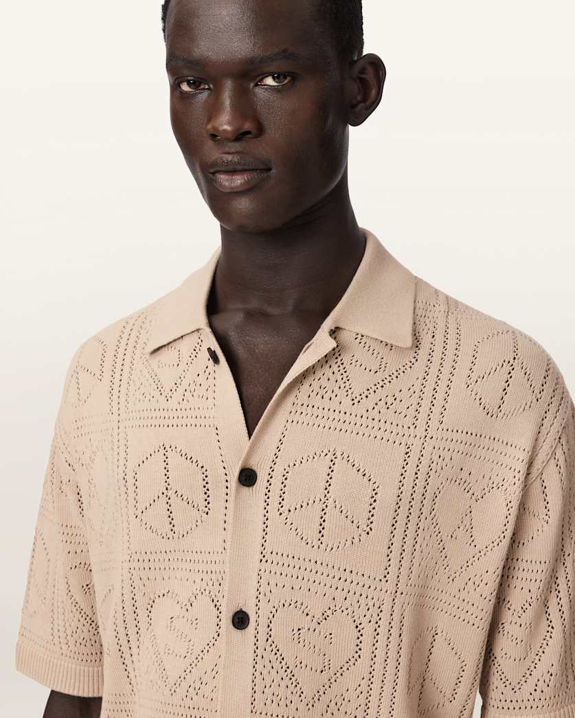 AllSaints Arktx Open Stitch Jacquard Cardigan Black