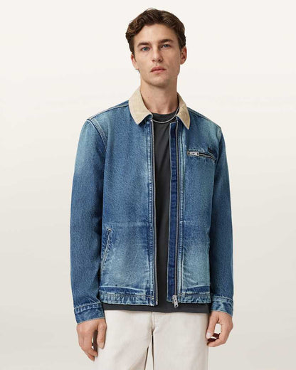 AllSaints Rothwell Denim Jacket Washed Indigo