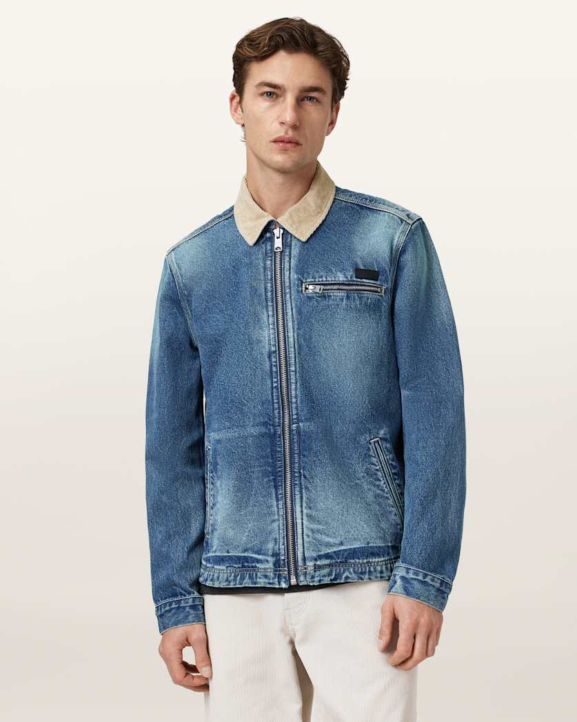 AllSaints Rothwell Denim Jacket Washed Indigo