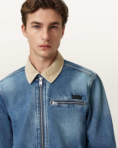 AllSaints Rothwell Denim Jacket Washed Indigo
