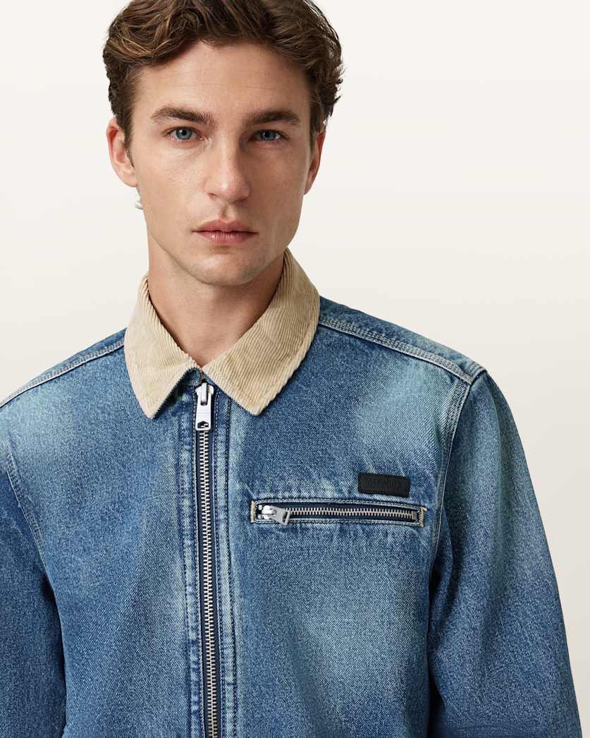 AllSaints Rothwell Denim Jacket Washed Indigo