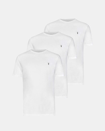 AllSaints Brace Brushed Cotton T Shirts 3 Pack White/Green/Green