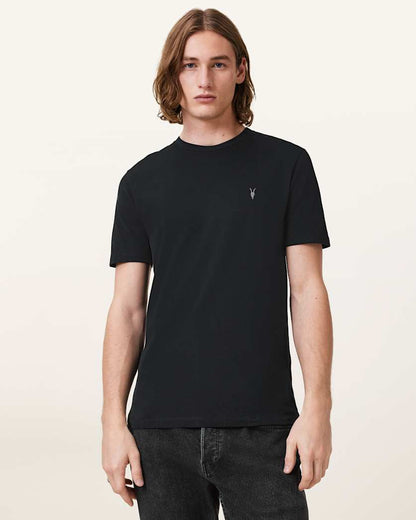 AllSaints Brace Brushed Cotton T Shirts 3 Pack White/Green/Green