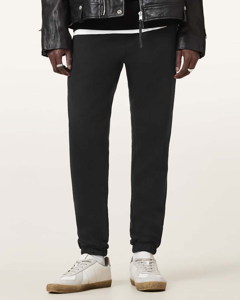 AllSaints Raven Cuffed Slim Fit Ramskull Sweatpants Black