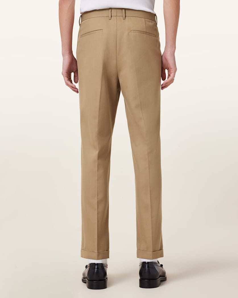 AllSaints Tallis Slim Fit Cropped Pants Antique Brown