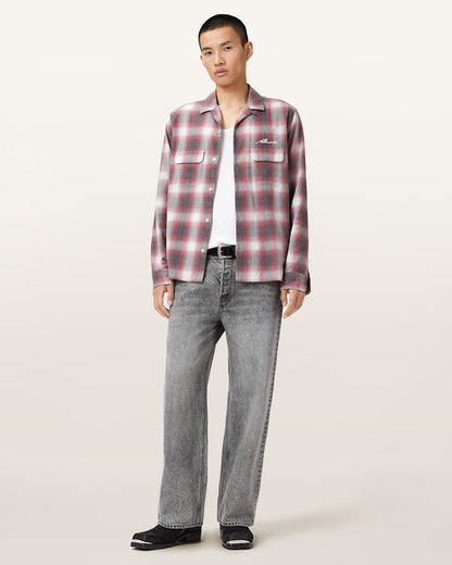 AllSaints Shams Long Sleeve Shirt Claret Red