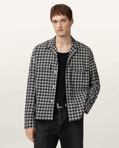 AllSaints Horton Long Sleeve Shirt Salem Black