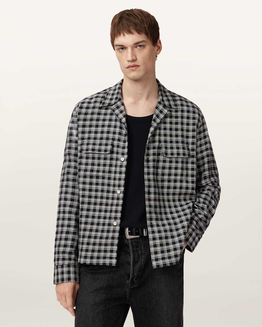 AllSaints Horton Long Sleeve Shirt Salem Black