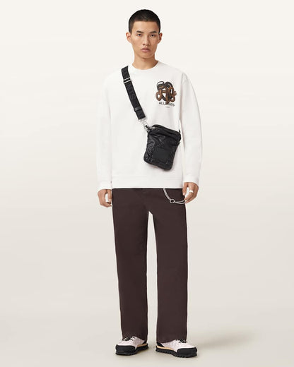 AllSaints Reticulate Graphic Sweatshirt Chalk White