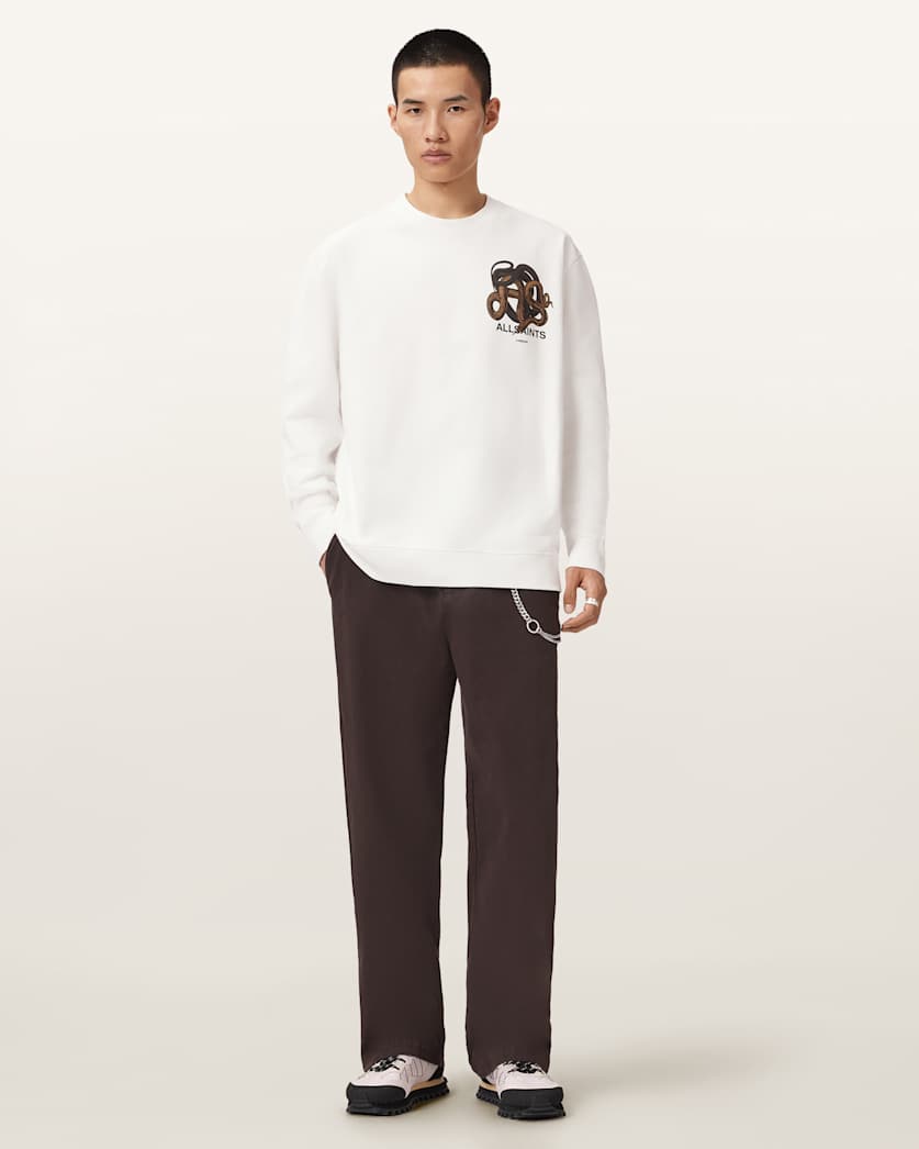 AllSaints Reticulate Graphic Sweatshirt Chalk White
