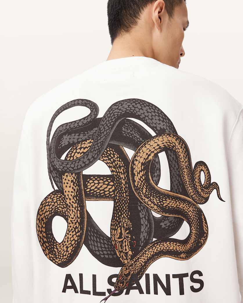 AllSaints Reticulate Graphic Sweatshirt Chalk White
