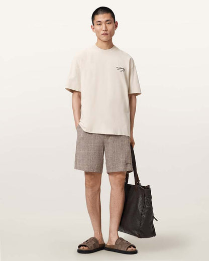 AllSaints Dreamer Short Sleeve Oversized Graphic T Shirt Dusk White