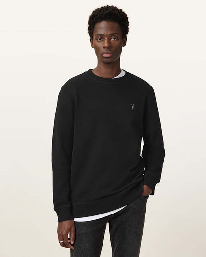 AllSaints Raven Crew Neck Ramskull Sweatshirt Gastor Green