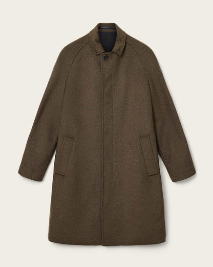 AllSaints Trent Wool Coat Log Brown