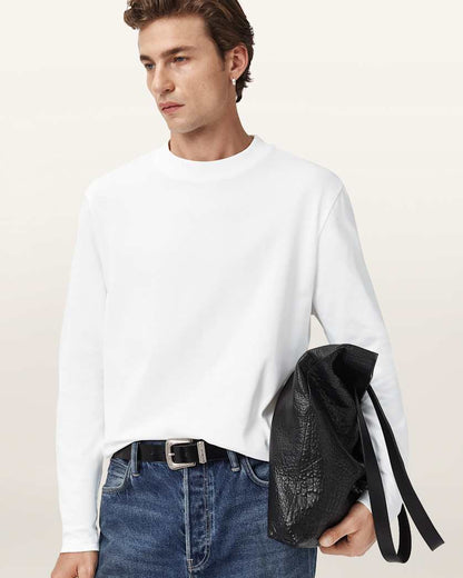 AllSaints Nero Long Sleeve T Shirt Chalk White
