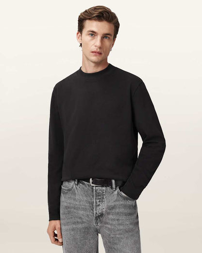 AllSaints Nero Long Sleeve T Shirt Chalk White