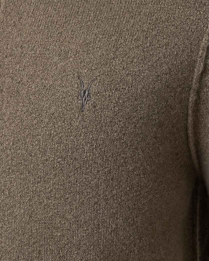 AllSaints Statten Long Sleeve Polo Sweater Dusky Green