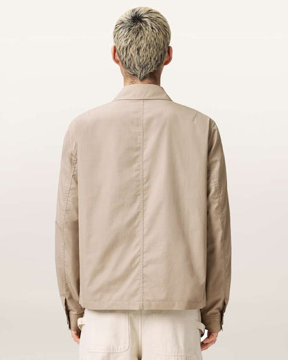 AllSaints Trey Ramskull Cotton Jacket Sandstone Brown