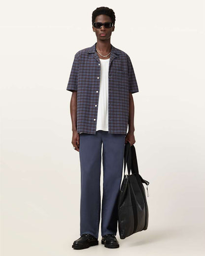 AllSaints Hanbury Straight Fit Pants Odyssey Blue