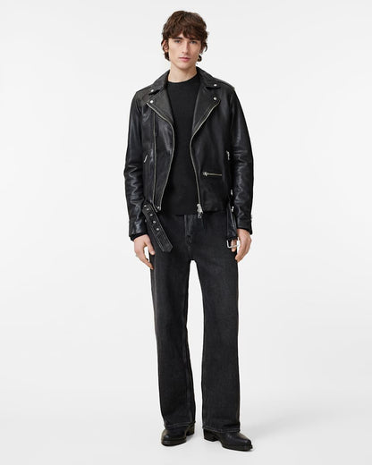 AllSaints Statten Ramskull Crew Neck Sweater Black