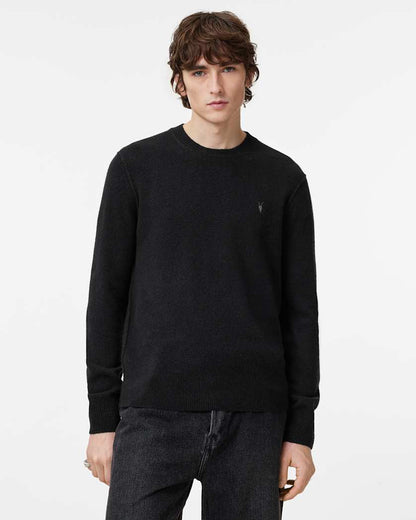 AllSaints Statten Ramskull Crew Neck Sweater Black