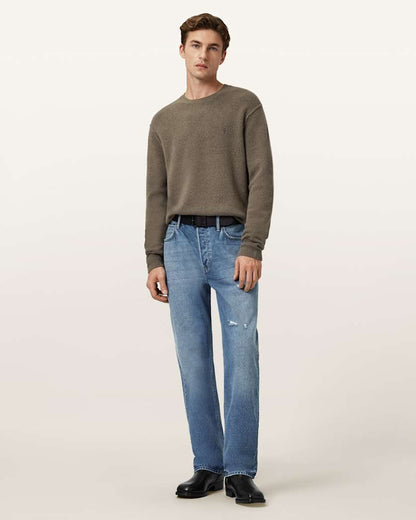 AllSaints Statten Ramskull Crew Neck Sweater Black