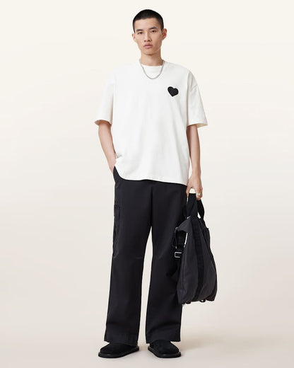 AllSaints Lover Short Sleeve Oversized T Shirt Washed Black