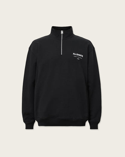 AllSaints Underground Half Zip Sweatshirt Bitter Brown