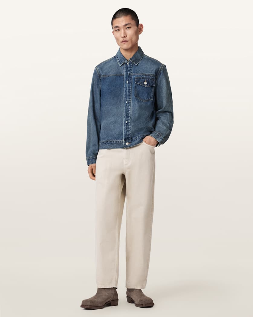 AllSaints Roth Regular Fit Denim Jacket Dark Indigo