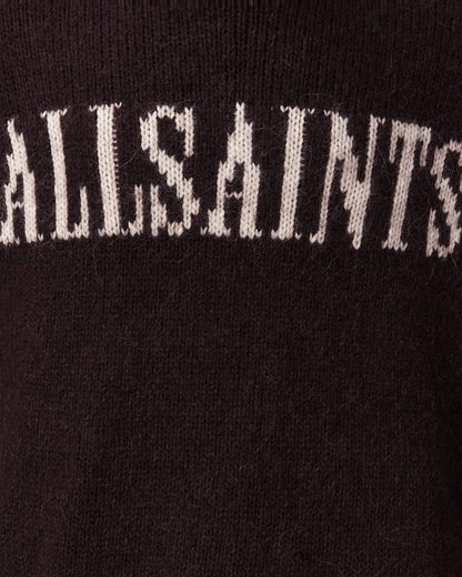 AllSaints Stokes Oversized Boxy Sweater Brown/Ecru White